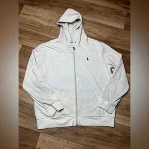 Polo Ralph Lauren Double Knit Full Zip Hoodie Mens Extra Large Gray
